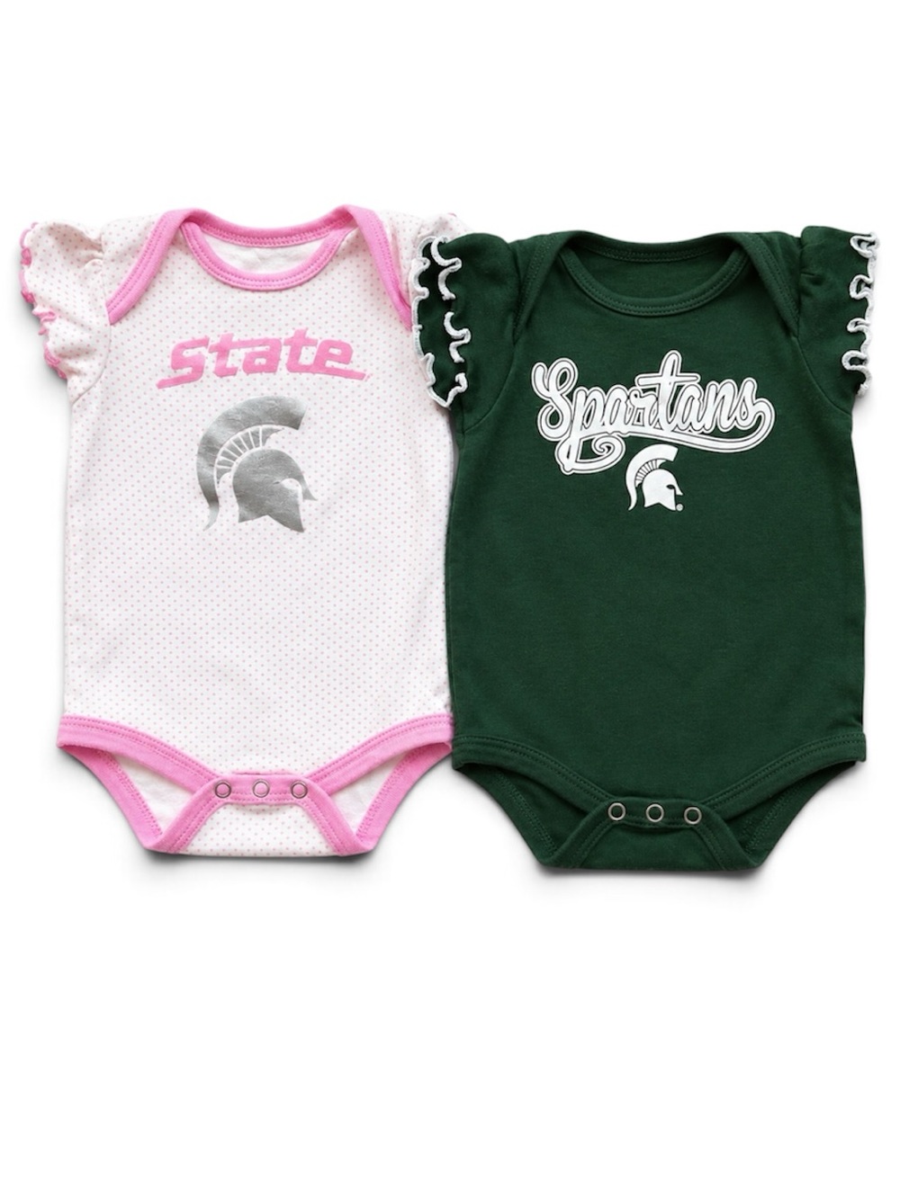 Michigan State Spartans Baby Girl Bodysuits 0–3M NCAA 2-Piece Lot